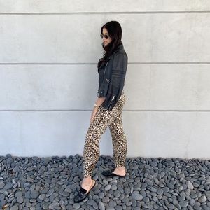 Leopard Print High Rise Pants